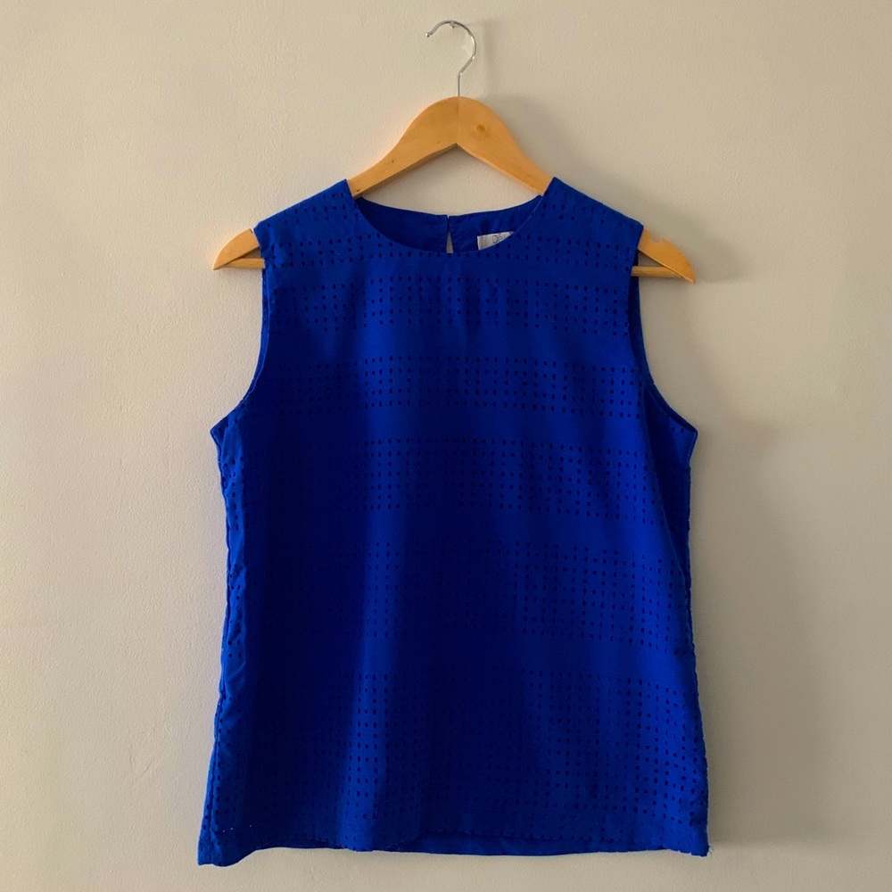 Sleeveless blue top